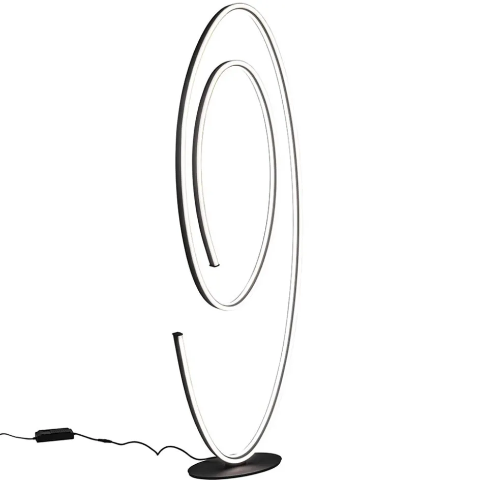 Design LED vloerlamp ovaal mat zwart dimbaar>Straluma Sale