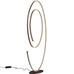 Design LED vloerlamp ovaal mat zwart dimbaar><noscript><img width=