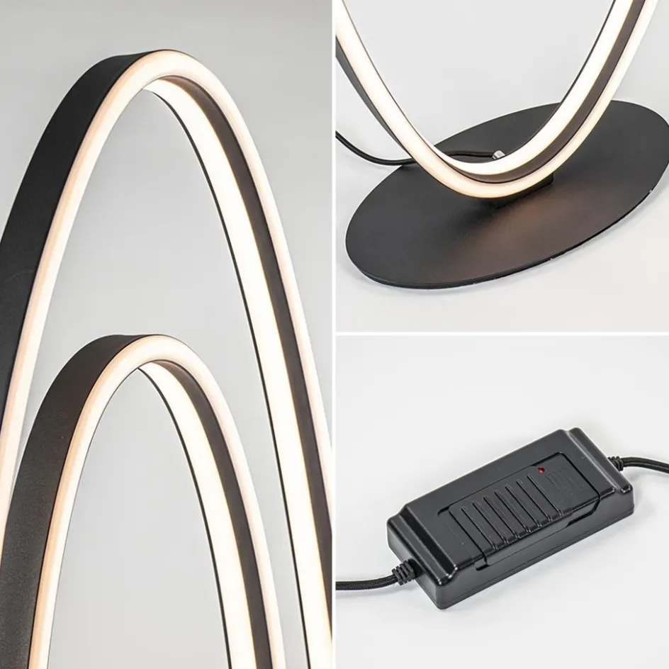 Design LED vloerlamp ovaal mat zwart dimbaar>Straluma Sale