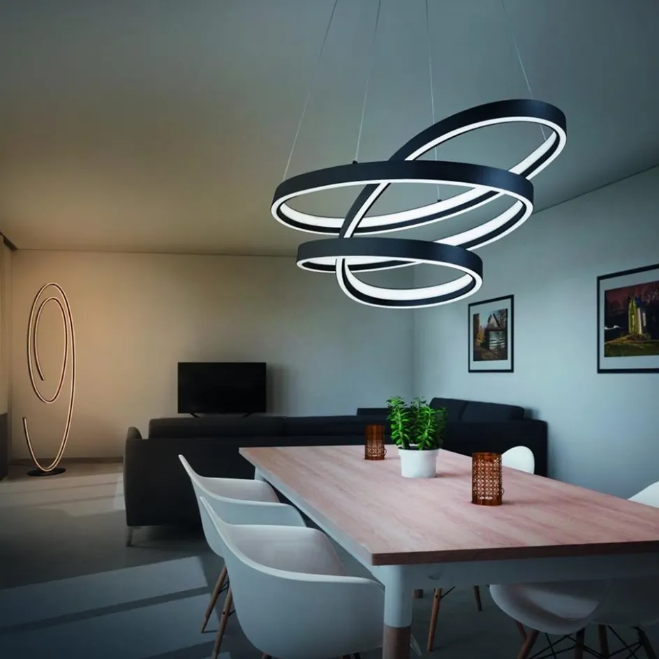 Design LED vloerlamp ovaal mat zwart dimbaar>Straluma Sale