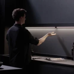 Design LED wandlamp zwart met Gesture Control 180 cm><noscript><img width=