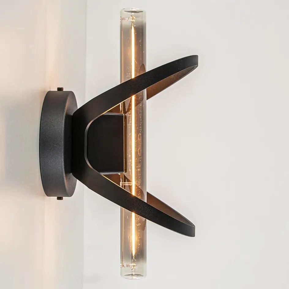 Design plafond/wandlamp mat zwart>Straluma