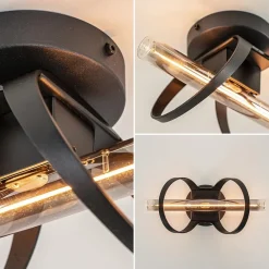 Design plafond/wandlamp mat zwart><noscript><img width=