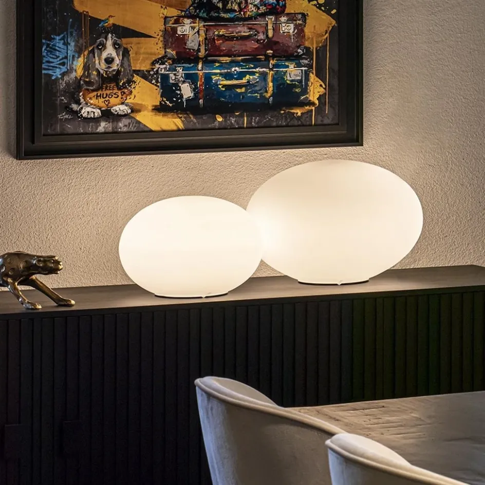 Design tafellamp rond opaal glas Ø45 cm>Straluma Discount