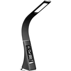 Design tafellamp zwart met klok en dimbaar LED>Straluma Best