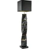 Design vloerlamp keramiek zwart/goud met zwarte kap>Straluma Discount