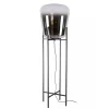 Design vloerlamp zwart frame met grote glazen kap>Straluma Outlet