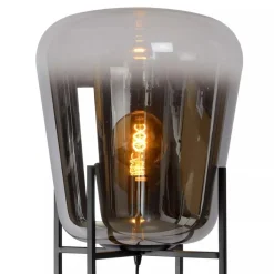 Design vloerlamp zwart frame met grote glazen kap></noscript>Straluma Outlet