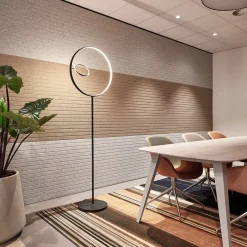 Design vloerlamp zwart met dubbele LED ring></noscript>Straluma Sale