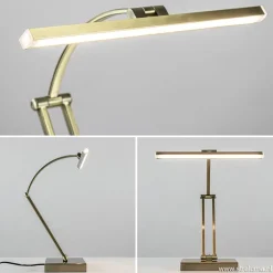 Dimbare LED bureaulamp brons verstelbaar><noscript><img width=