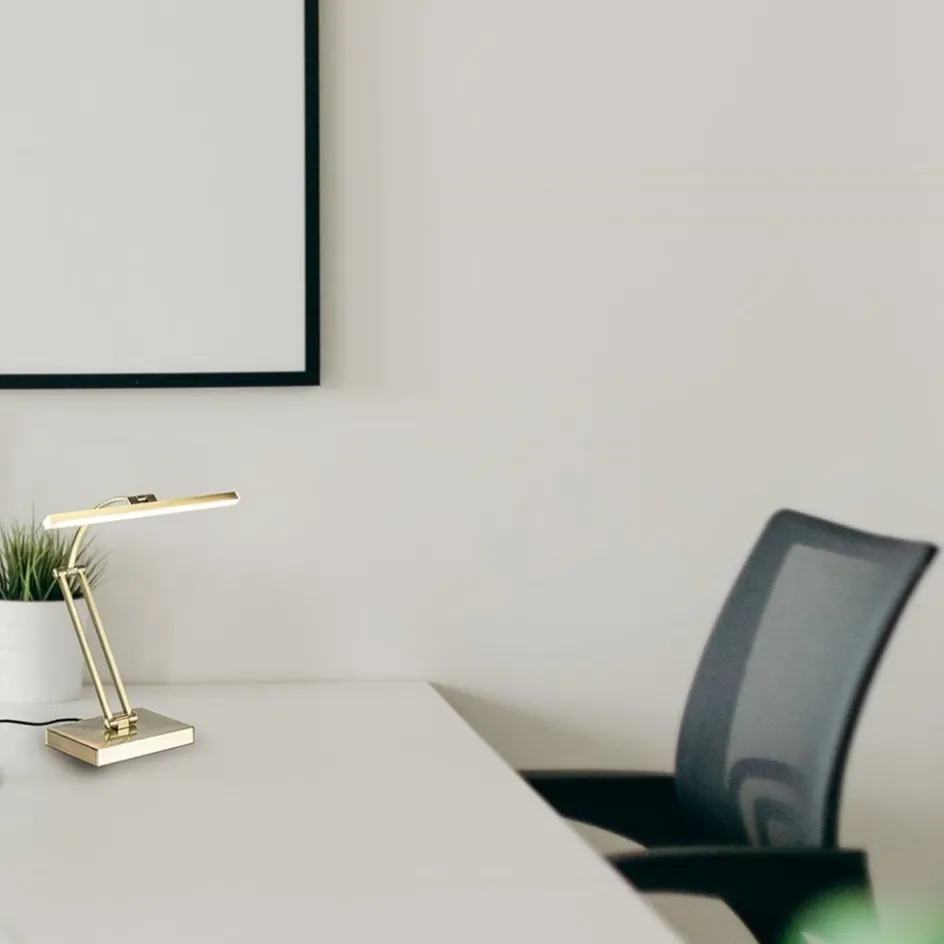 Dimbare LED bureaulamp brons verstelbaar>Straluma Online