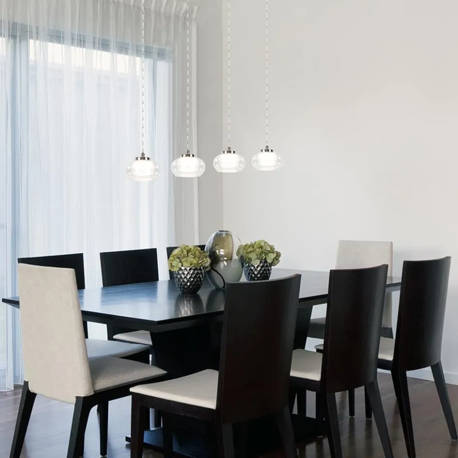 Dimbare LED hanglamp chroom met helder glas>Straluma Outlet