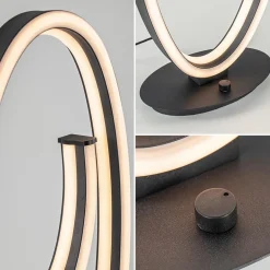 Dimbare LED tafellamp mat zwart ovaal><noscript><img width=