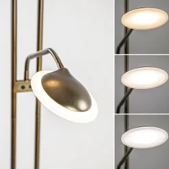 Dimbare LED uplighter met leeslamp donker brons><noscript><img width=