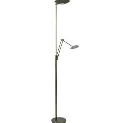 Dimbare LED uplighter met leeslamp donker brons>Straluma Discount