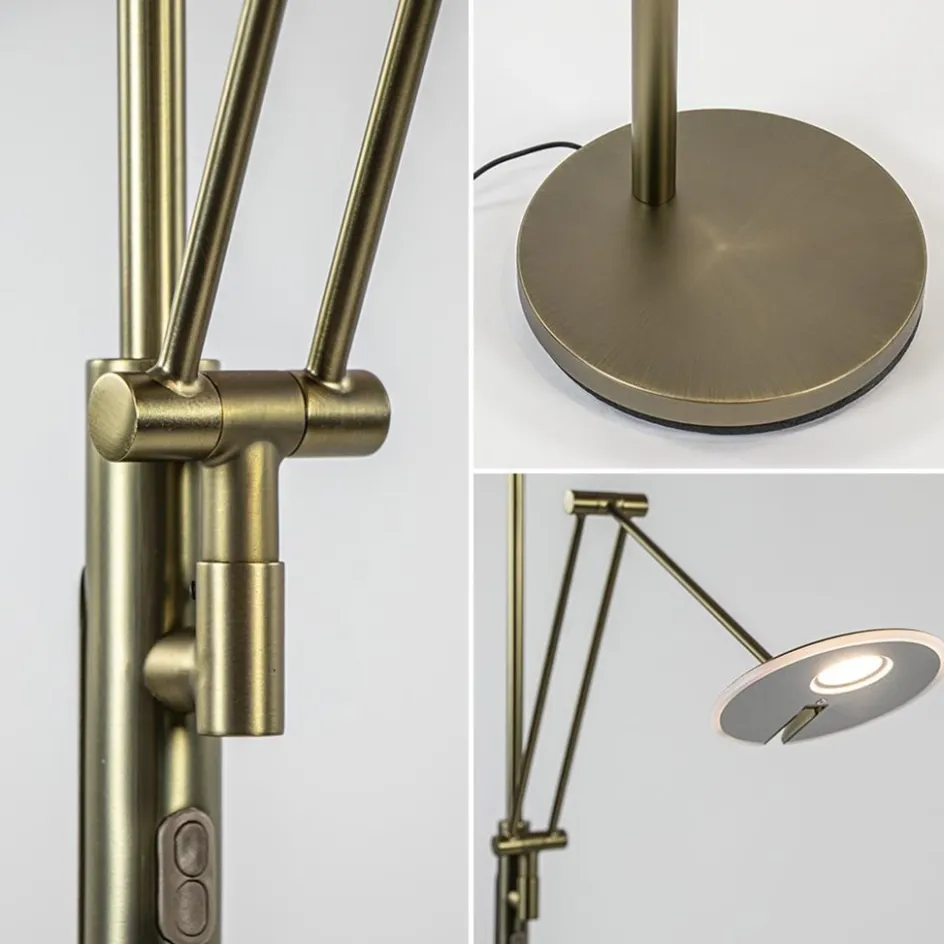 Dimbare LED uplighter met leeslamp donker brons>Straluma Discount