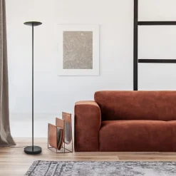 Dimbare LED uplighter vloerlamp mat zwart><noscript><img width=