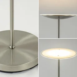 Dimbare LED uplighter vloerlamp nikkel><noscript><img width=