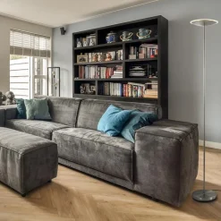 Dimbare LED uplighter vloerlamp nikkel><noscript><img width=