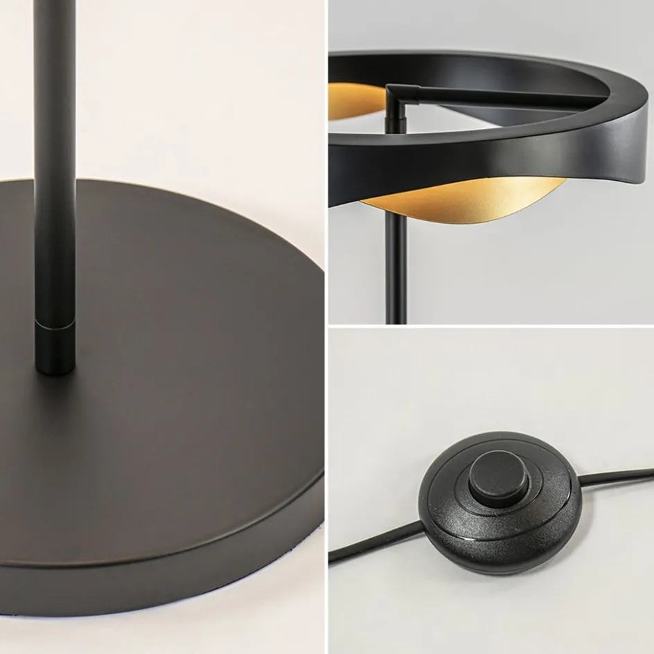 Dimbare LED vloerlamp zwart met goud>Straluma Clearance