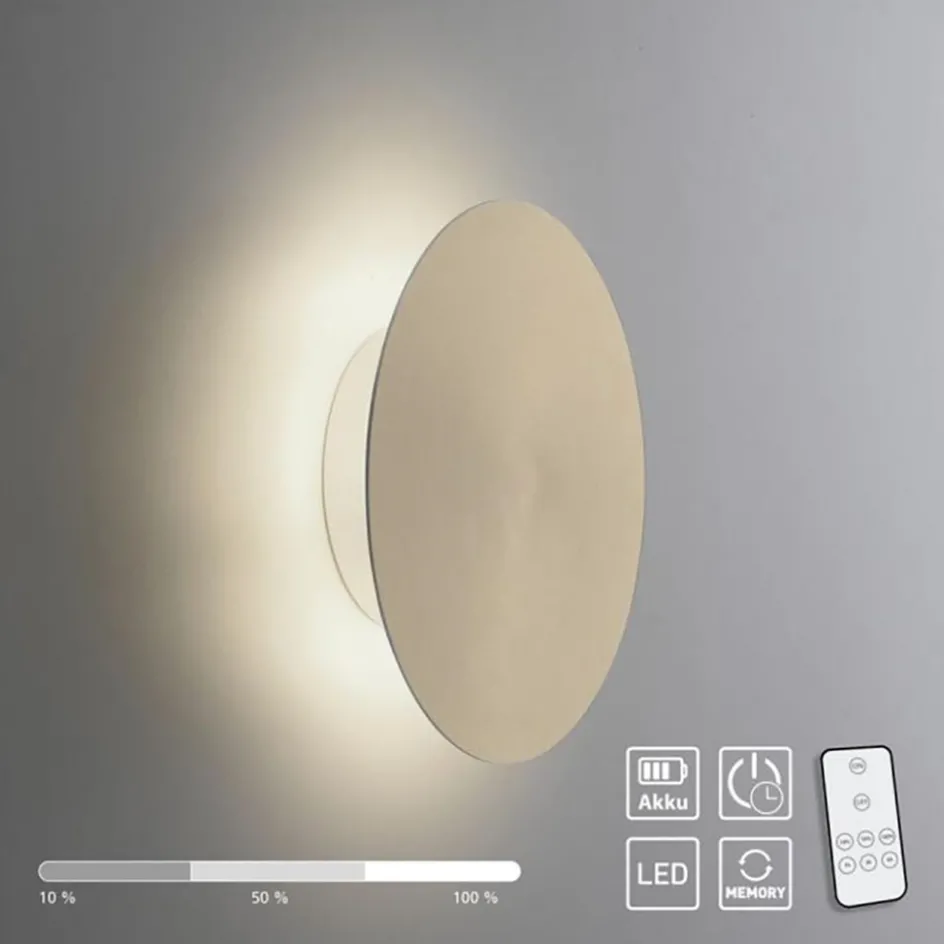 Dimbare LED wandlamp op accu goud>Straluma Clearance