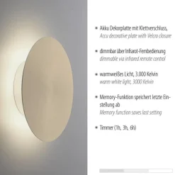 Dimbare LED wandlamp op accu goud><noscript><img width=