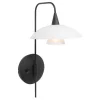 Dimbare LED wandlamp zwart met witte schotel>Straluma Hot
