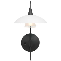 Dimbare LED wandlamp zwart met witte schotel>Straluma Hot