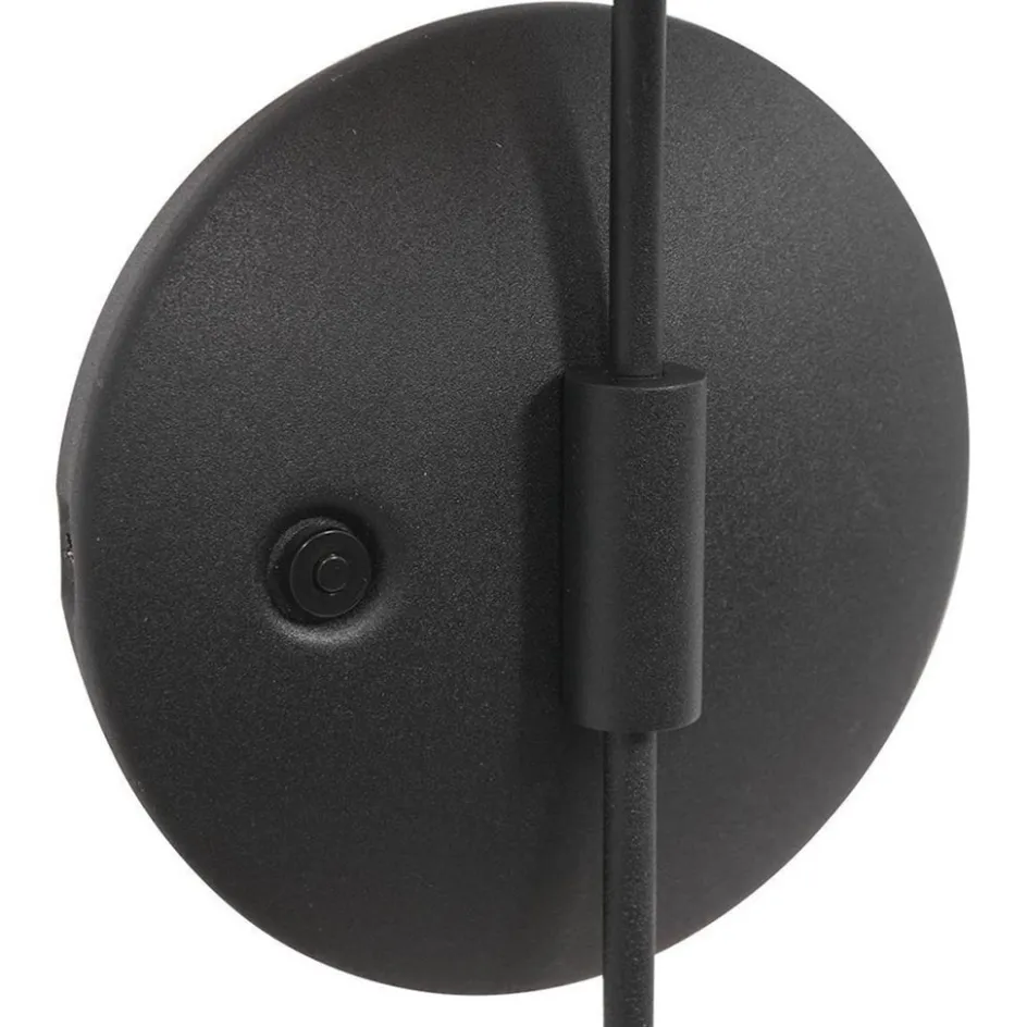 Dimbare LED wandlamp zwart met witte schotel>Straluma Hot