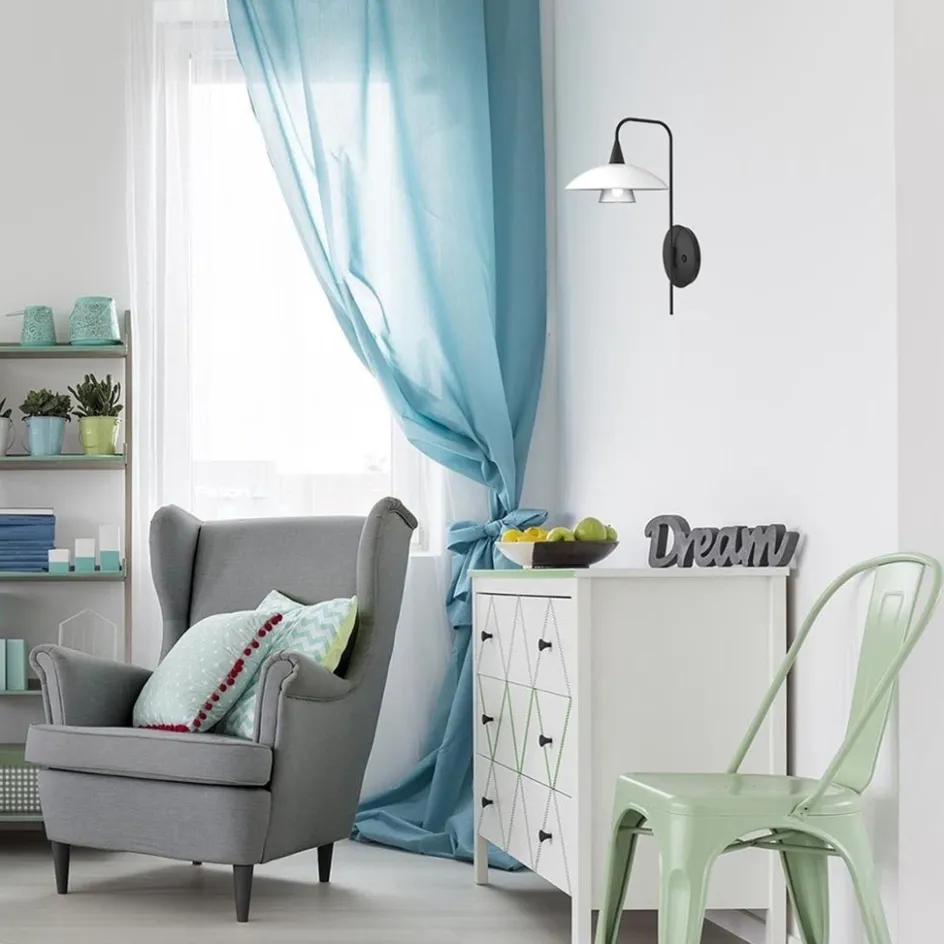 Dimbare LED wandlamp zwart met witte schotel>Straluma Hot