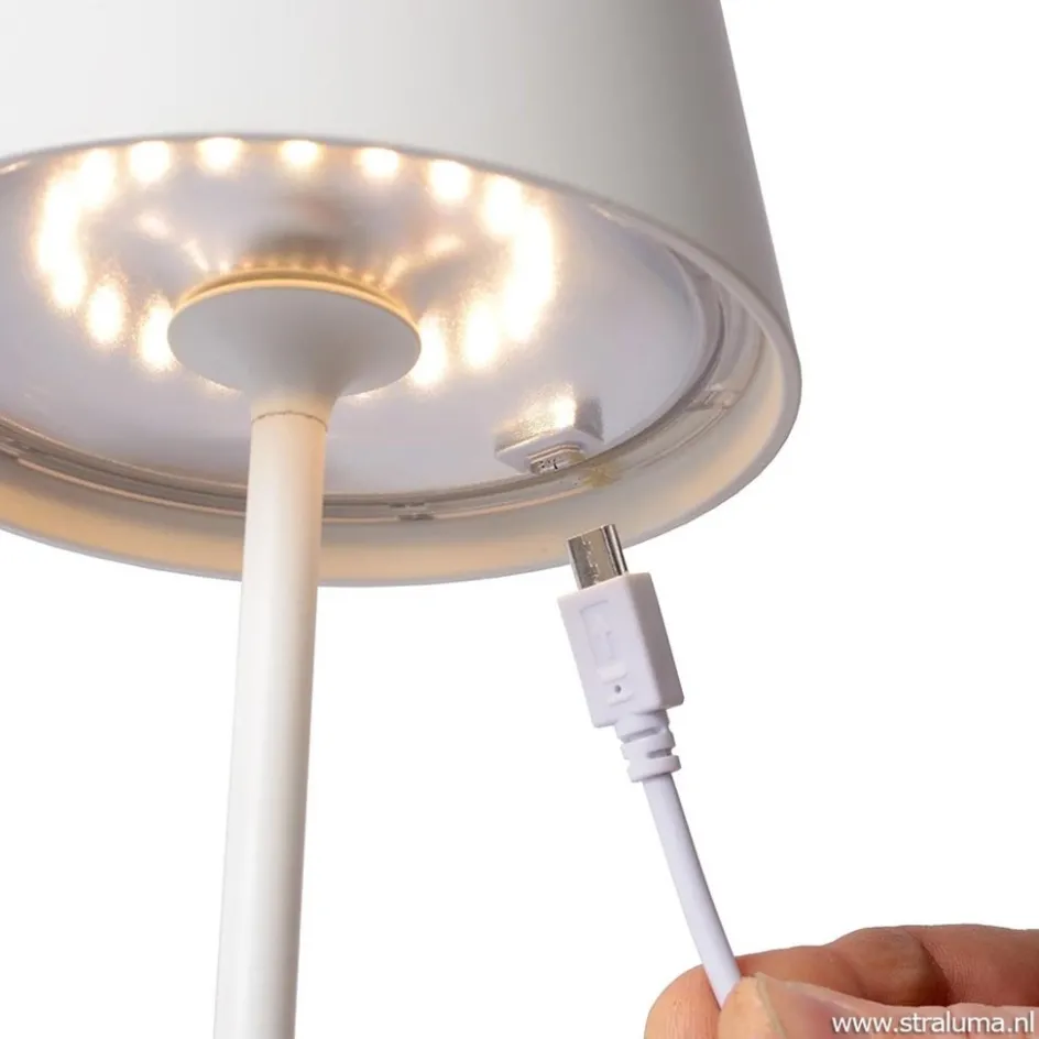 Draadloze tafellamp wit met dimbaar LED>Straluma Hot