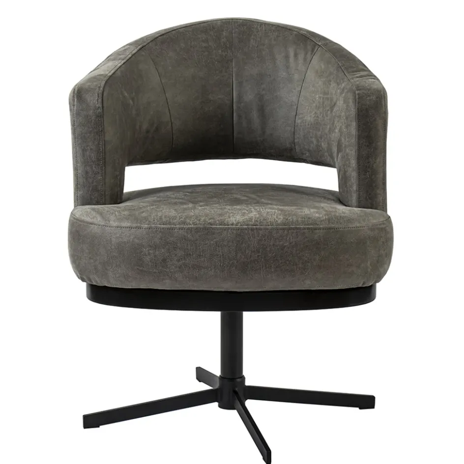 Draaibare armstoel bull-leder met return-system>Straluma Discount