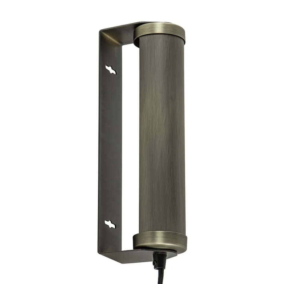 E14 wandlamp mat antiek brass met snoer>Straluma Online