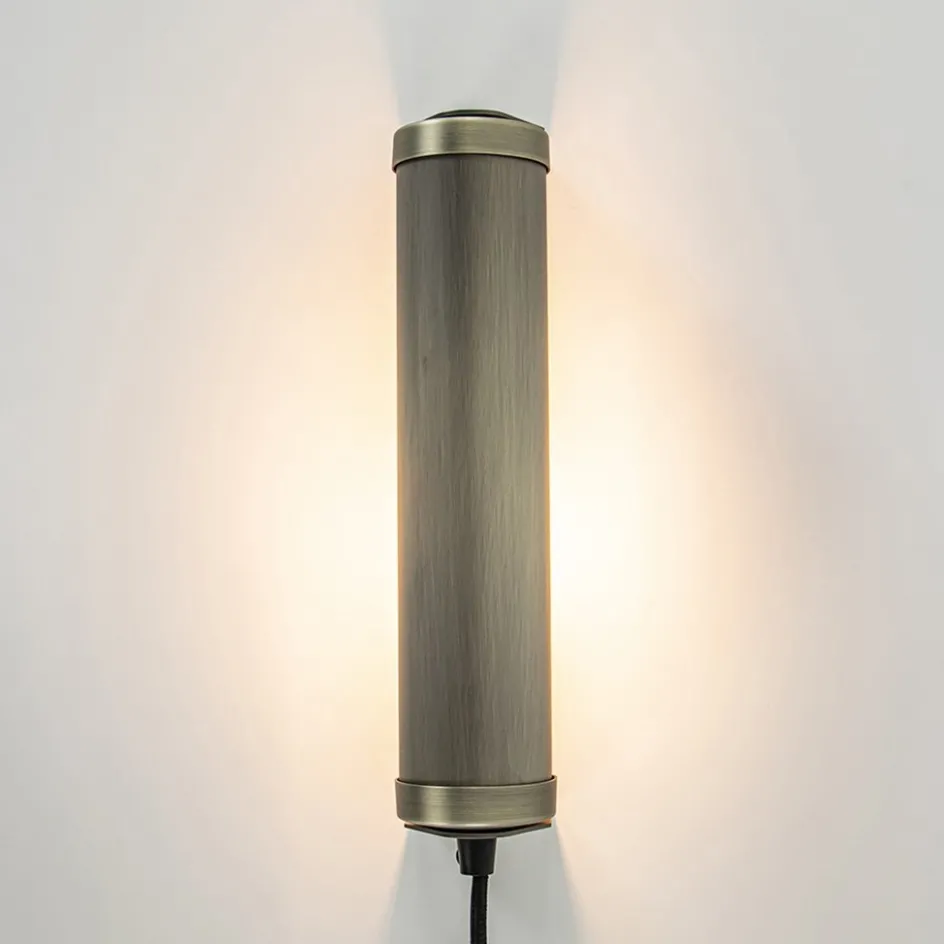E14 wandlamp mat antiek brass met snoer>Straluma Online