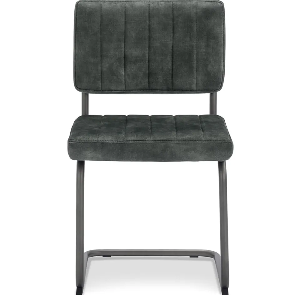 Eetkamerstoel hunter groen met zwart onderstel>Straluma Outlet