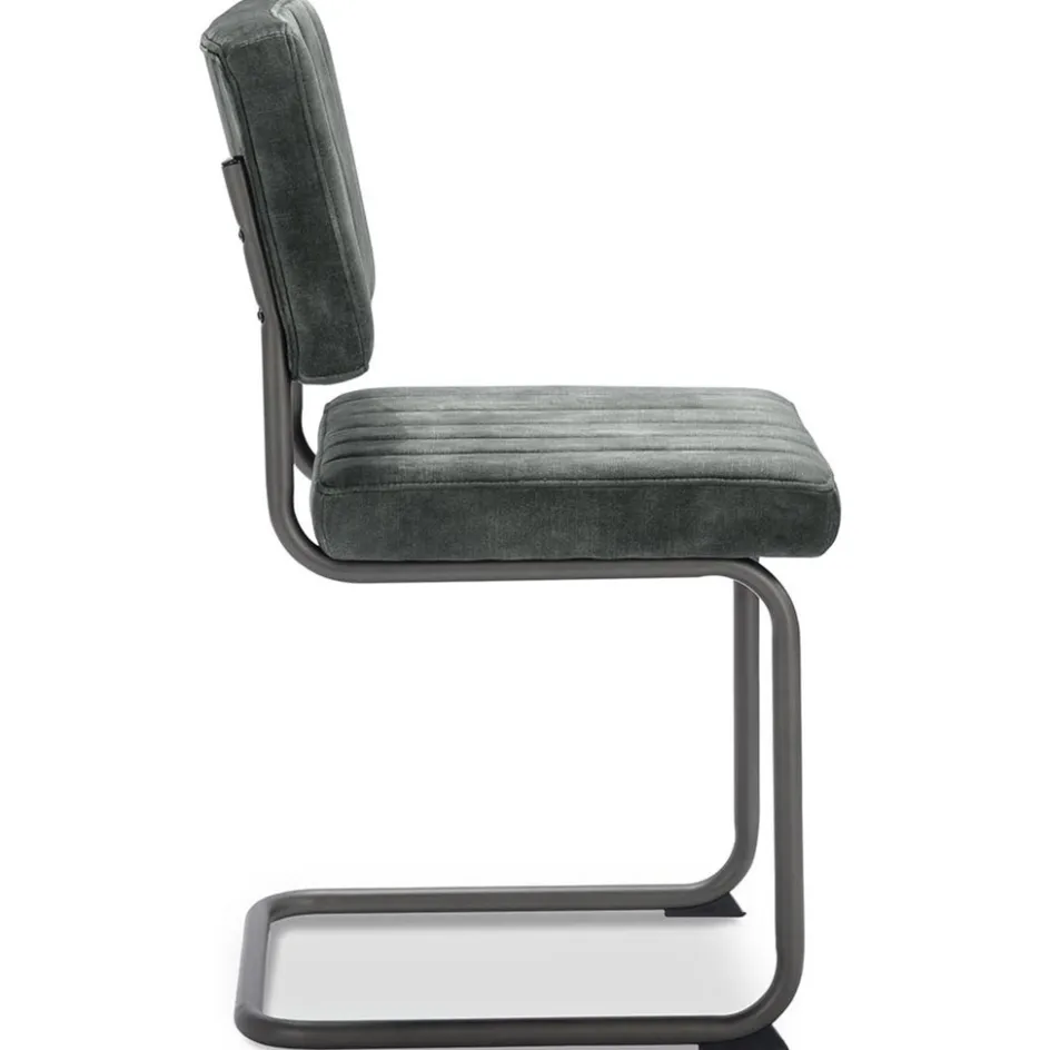 Eetkamerstoel hunter groen met zwart onderstel>Straluma Outlet