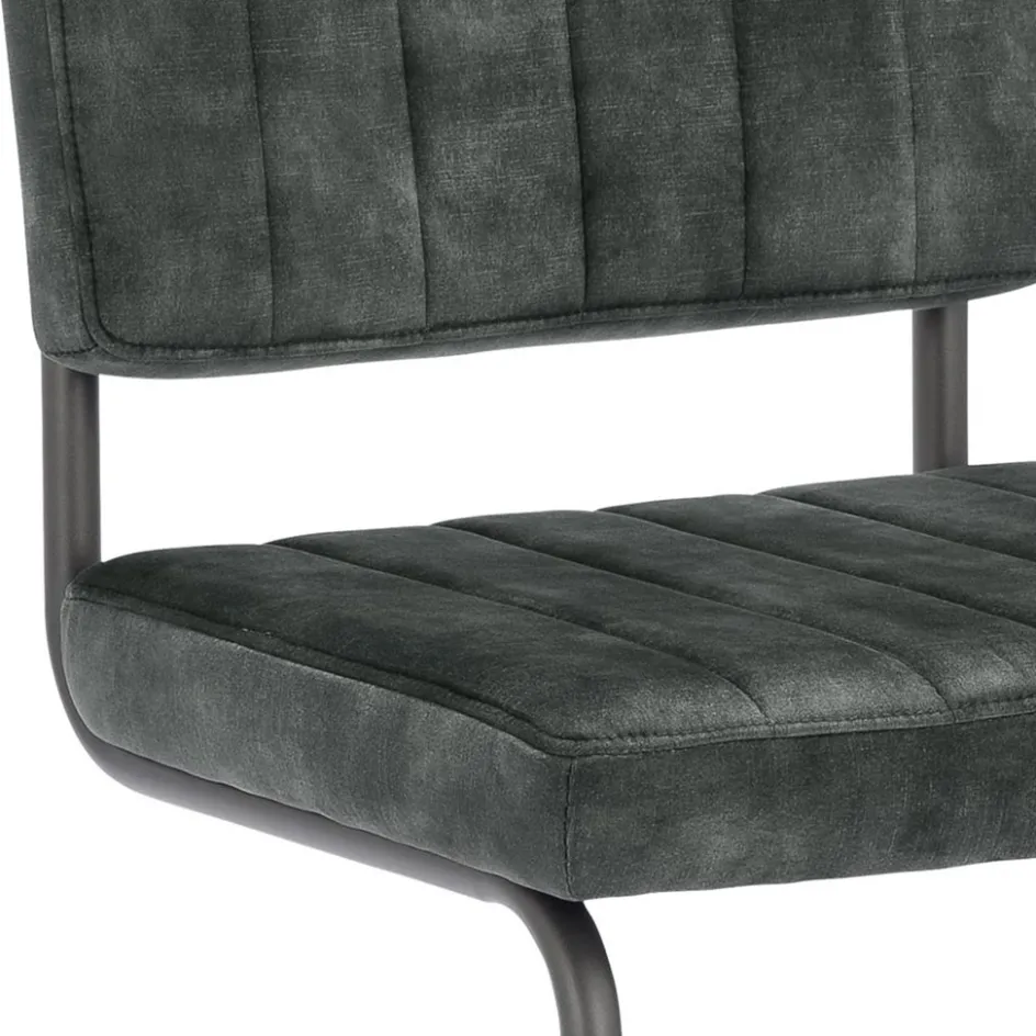 Eetkamerstoel hunter groen met zwart onderstel>Straluma Outlet