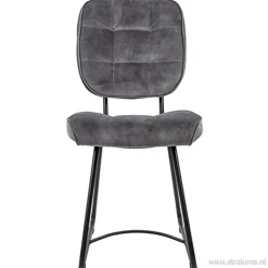 Eetkamerstoel velours grijs met zwart>Straluma