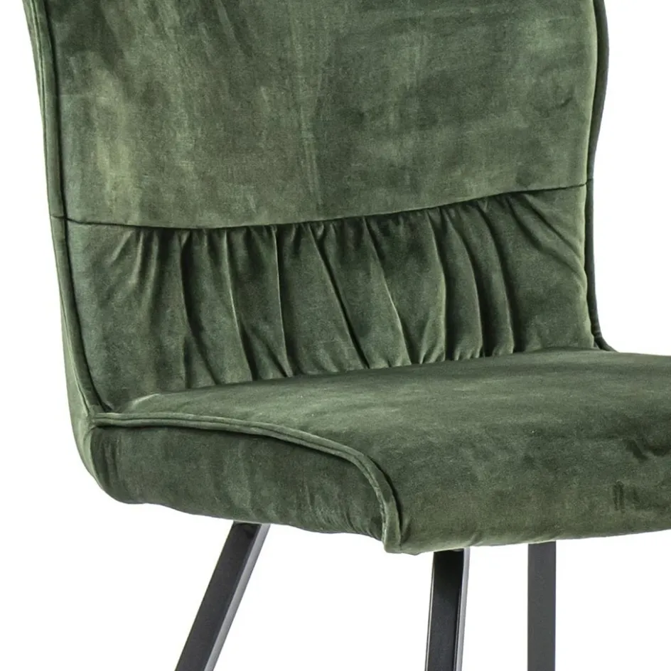 Eetkamerstoel velvet groen met zwart>Straluma Discount