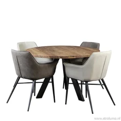 Eettafel Acaciahout 3-poot zwart  Ø120></noscript>Straluma Discount