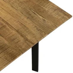 Eettafel mangohout met zwarte poot 240x90 cm><noscript><img width=