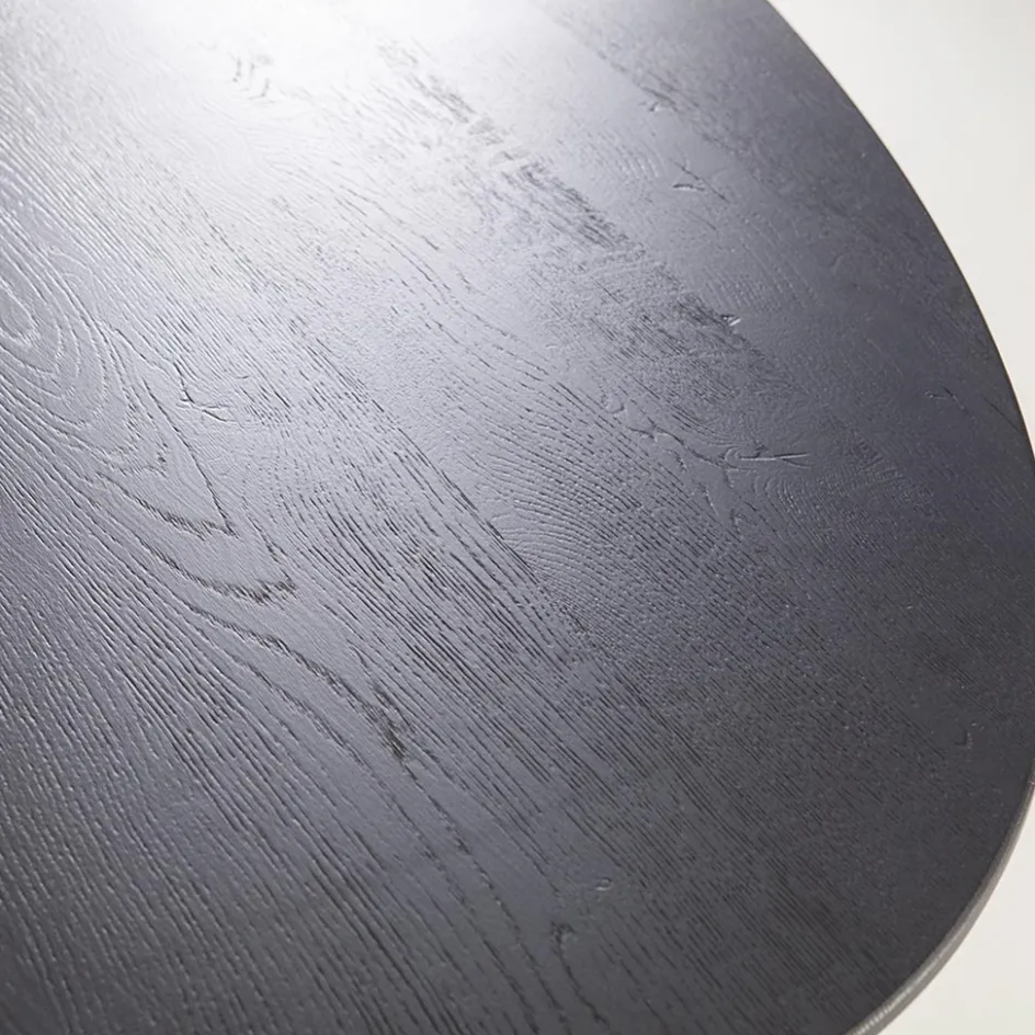 Eettafel ovaal zwart eiken met metalen poot 300x120 cm>Straluma New