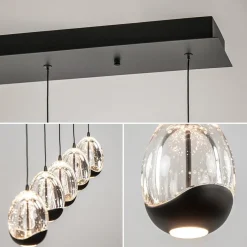 Eettafelhanglamp Clear Egg met zwart inclusief LED></noscript>Straluma Online
