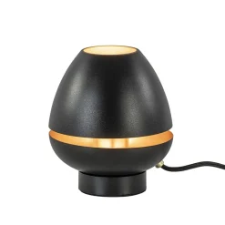 Elegante tafellamp mat zwart met goud accent>Straluma Outlet