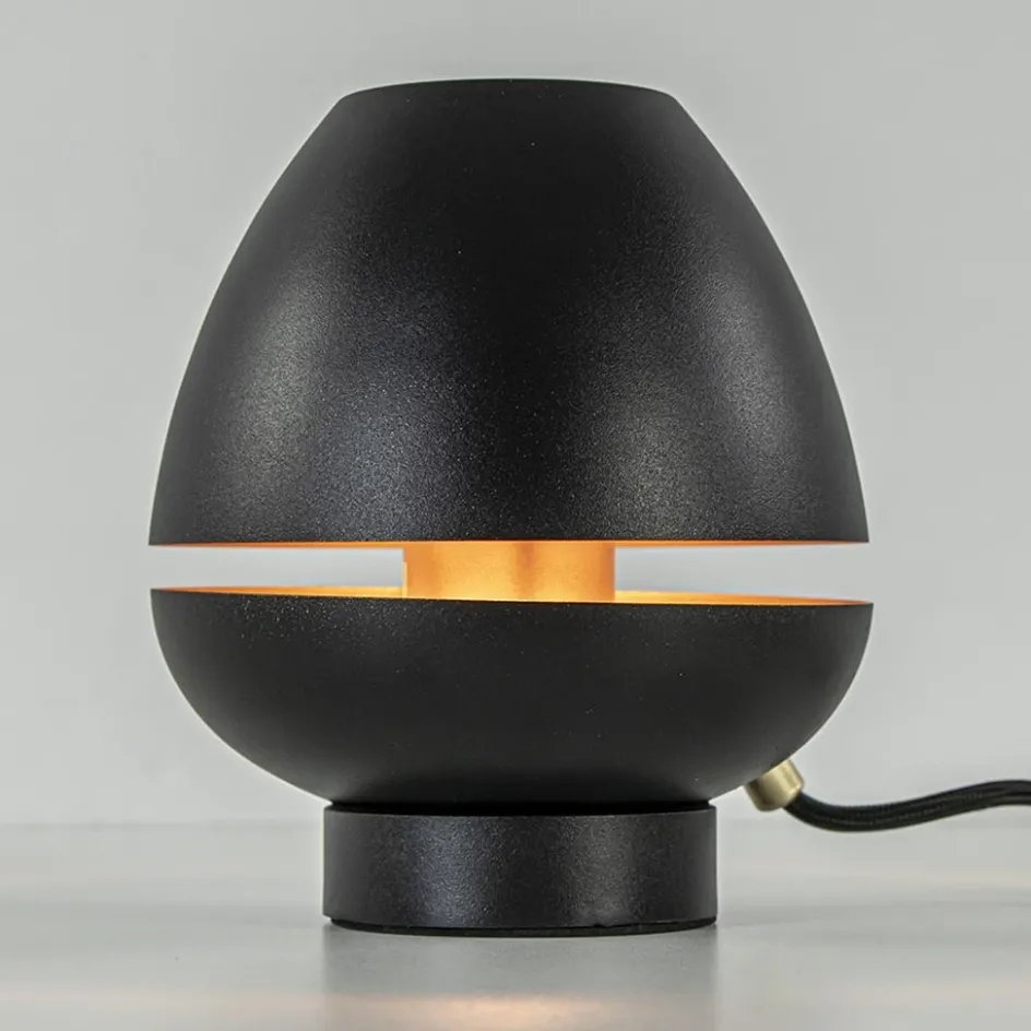 Elegante tafellamp mat zwart met goud accent>Straluma Outlet
