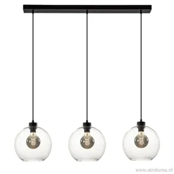 Glazen 3-lichts hanglamp eettafel clear>Straluma New
