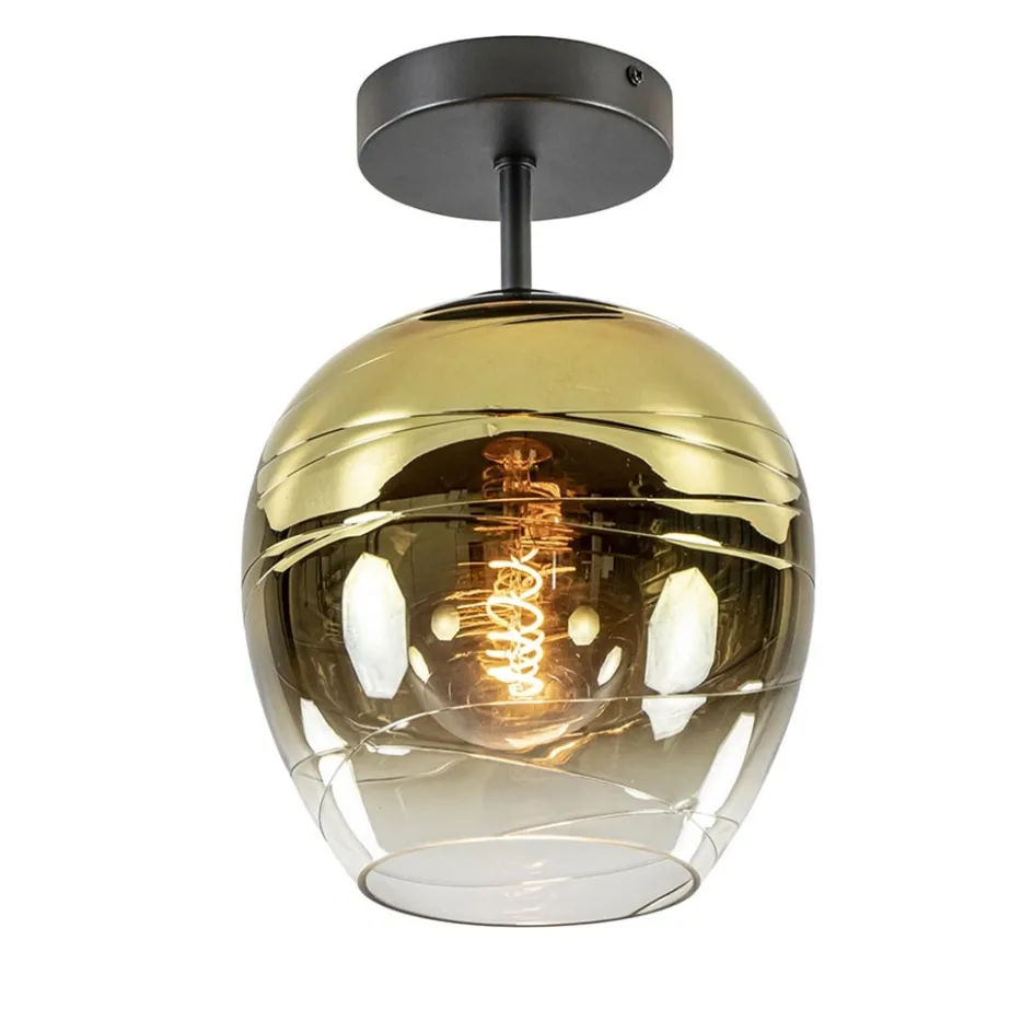 Glazen plafondlamp gold gradient met zwart>Straluma Discount