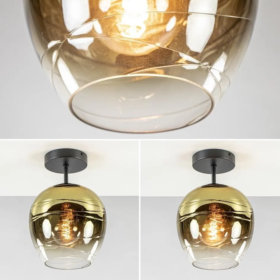 Glazen plafondlamp gold gradient met zwart>Straluma Discount