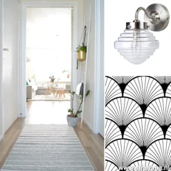 Glazen wandlamp met staal Deco></noscript>Straluma Sale