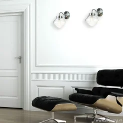Glazen wandlamp met staal Deco></noscript>Straluma Sale